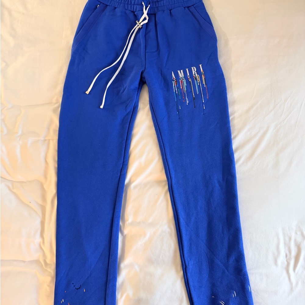 AMIRI Royal Blue Sweatpants with White Accents